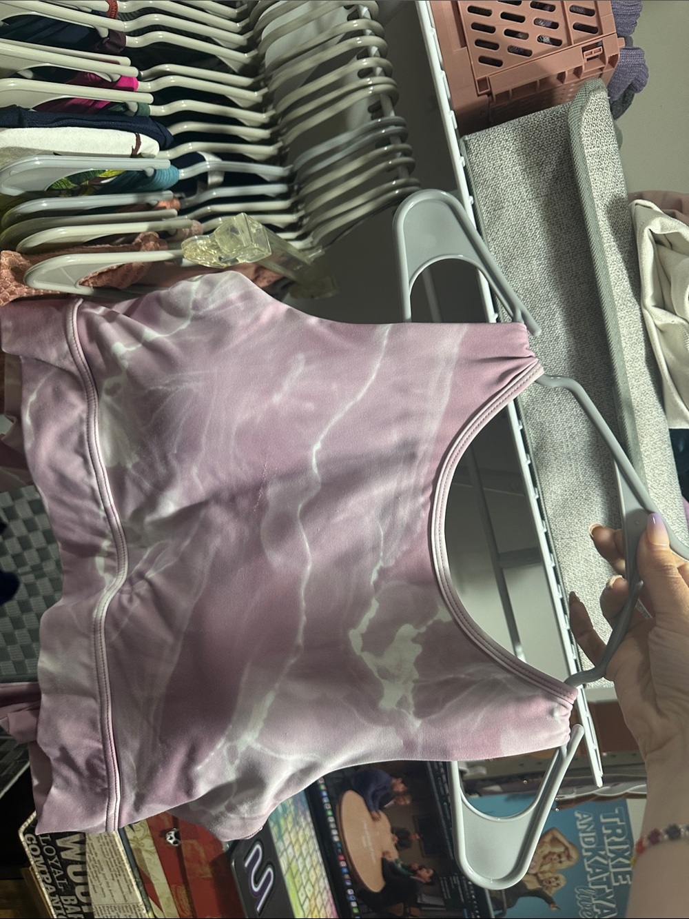 L Buff Bunny Pink Tie-Dye Back Tie Sports Bra